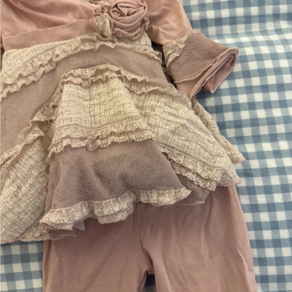 Pink Ruffled Two-Piece Girls Set - Picture 3 of 3